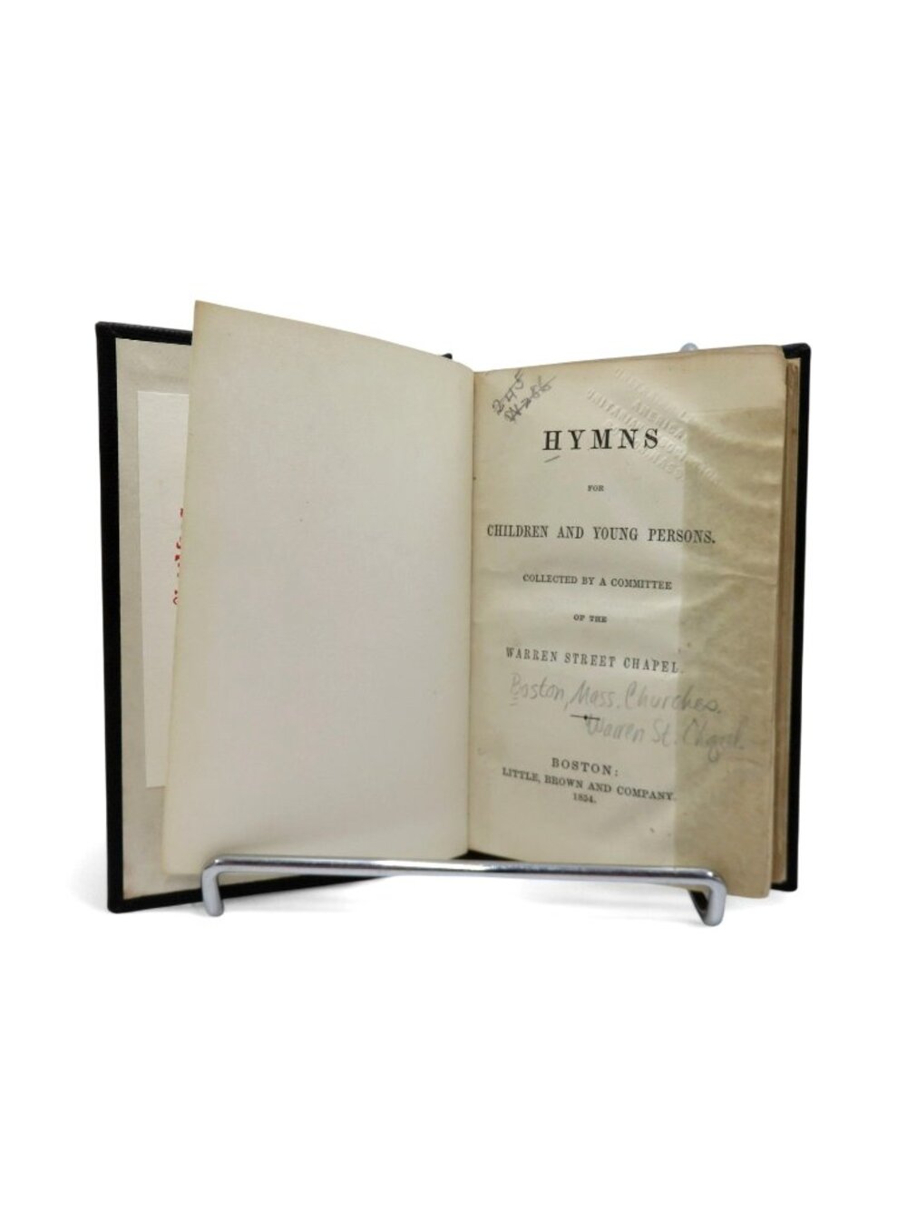 Antique 1854 Hymns for Children Young Persons Boston Religious Hymnal Hardcover